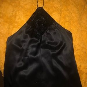 Silk halter top with sequin